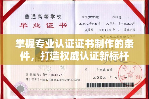 岫岩掌握专业认证证书制作的条件，打造权威认证新标杆